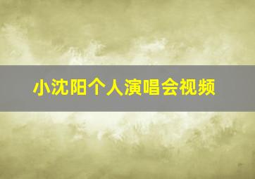 小沈阳个人演唱会视频