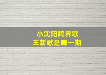 小沈阳跨界歌王新歌是哪一期