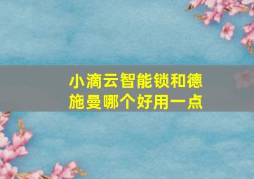 小滴云智能锁和德施曼哪个好用一点