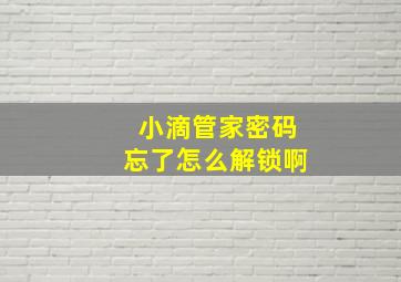 小滴管家密码忘了怎么解锁啊