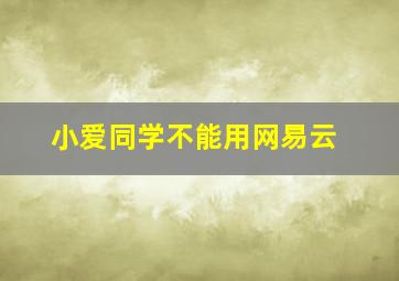 小爱同学不能用网易云