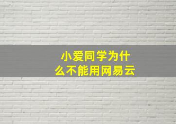 小爱同学为什么不能用网易云