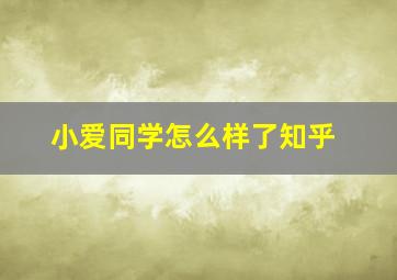 小爱同学怎么样了知乎