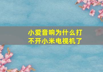 小爱音响为什么打不开小米电视机了