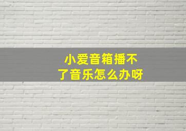 小爱音箱播不了音乐怎么办呀