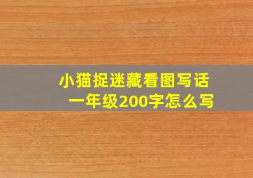 小猫捉迷藏看图写话一年级200字怎么写