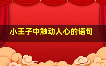 小王子中触动人心的语句