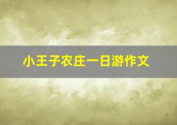 小王子农庄一日游作文