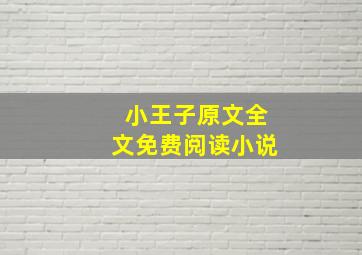 小王子原文全文免费阅读小说