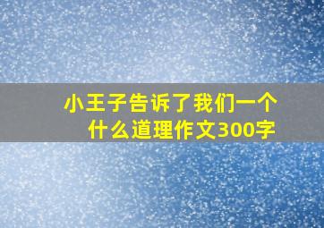 小王子告诉了我们一个什么道理作文300字