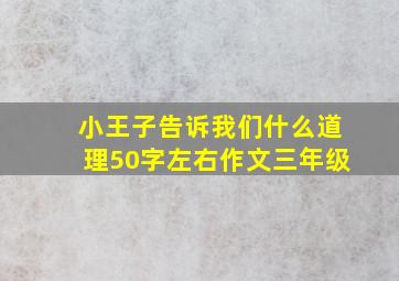 小王子告诉我们什么道理50字左右作文三年级