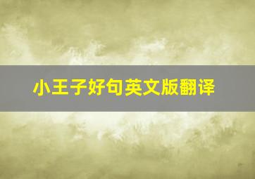 小王子好句英文版翻译