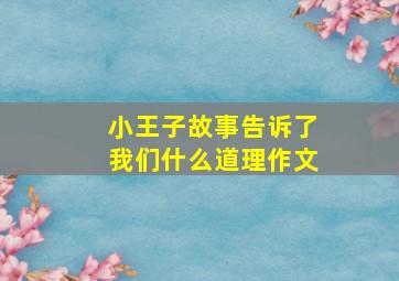 小王子故事告诉了我们什么道理作文