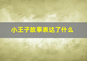 小王子故事表达了什么