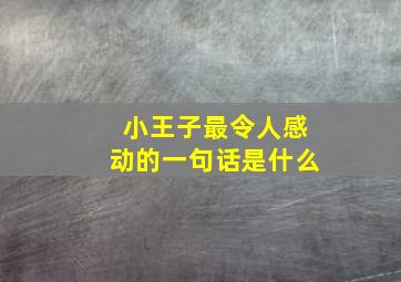 小王子最令人感动的一句话是什么