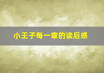 小王子每一章的读后感