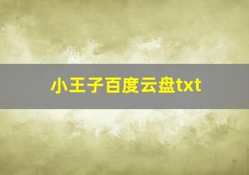 小王子百度云盘txt