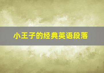 小王子的经典英语段落