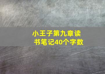 小王子第九章读书笔记40个字数