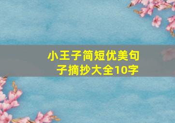 小王子简短优美句子摘抄大全10字