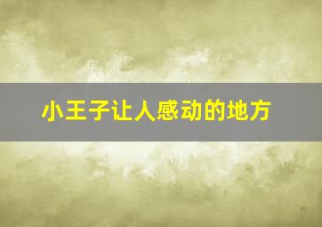 小王子让人感动的地方