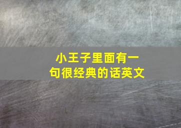 小王子里面有一句很经典的话英文