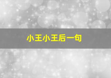 小王小王后一句