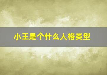 小王是个什么人格类型