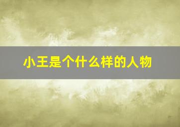 小王是个什么样的人物