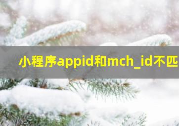 小程序appid和mch_id不匹配