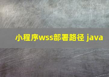 小程序wss部署路径 java