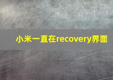 小米一直在recovery界面