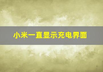 小米一直显示充电界面