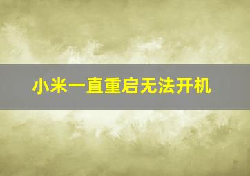 小米一直重启无法开机