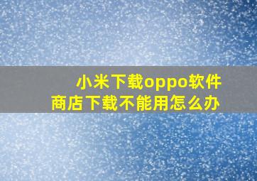 小米下载oppo软件商店下载不能用怎么办