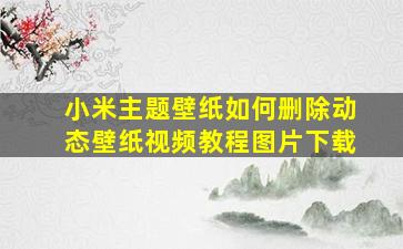 小米主题壁纸如何删除动态壁纸视频教程图片下载