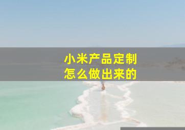 小米产品定制怎么做出来的