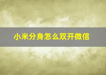 小米分身怎么双开微信