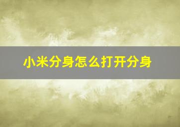 小米分身怎么打开分身