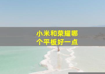 小米和荣耀哪个平板好一点