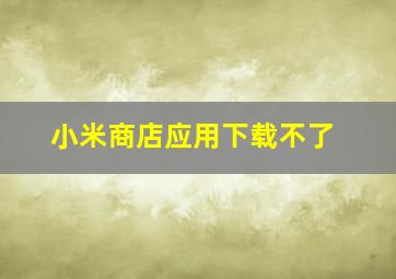 小米商店应用下载不了