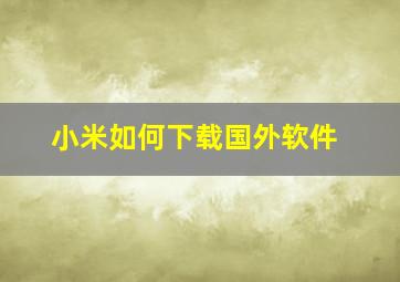 小米如何下载国外软件