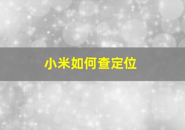 小米如何查定位