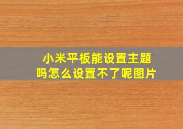 小米平板能设置主题吗怎么设置不了呢图片