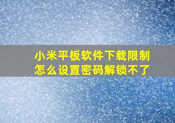 小米平板软件下载限制怎么设置密码解锁不了