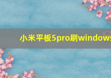 小米平板5pro刷windows