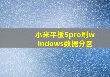 小米平板5pro刷windows数据分区