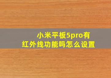 小米平板5pro有红外线功能吗怎么设置