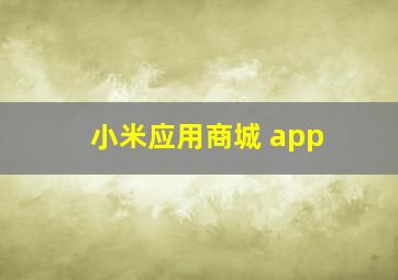 小米应用商城 app