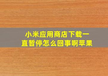 小米应用商店下载一直暂停怎么回事啊苹果